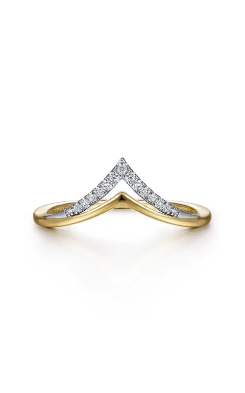 Gabriel & Co. Women's Diamond Chevron Band In 14K Two Tone 1/10CTW