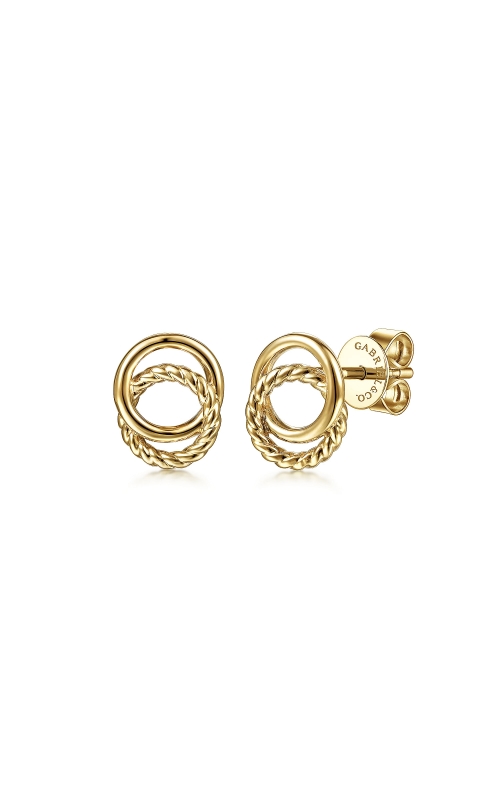 Gabriel & Co. Women's Twist Rope Double Circle Stud Earrings In 14K Yellow Gold