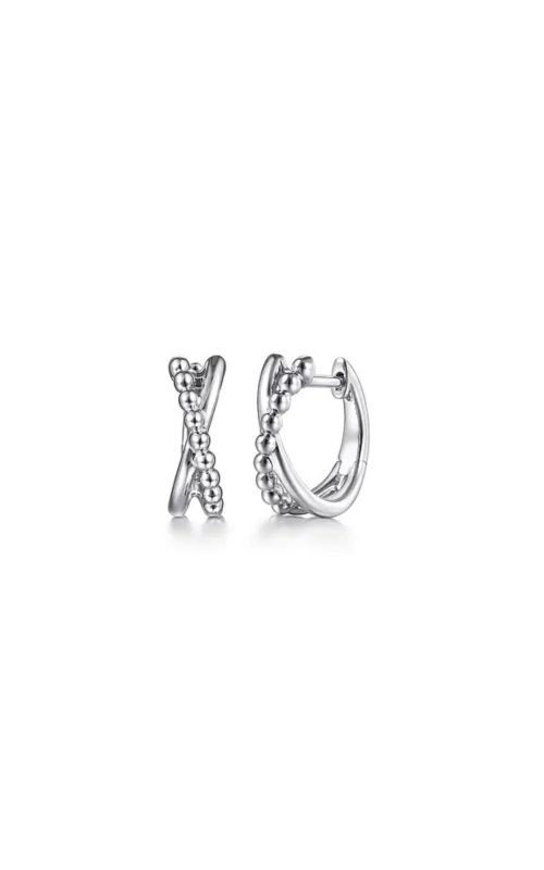 Gabriel & Co. Women's Twist Bead Huggie Hoop Earrings In Sterling Silver