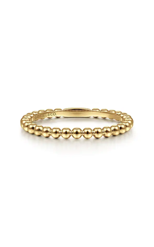 Gabriel & Co. Beaded Stackable Ring In 14K Yellow Gold