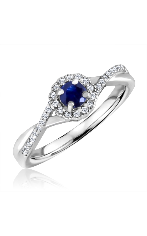 Women's Diamond Round Sapphire Ring 1/10 CTW in Sterling Silver