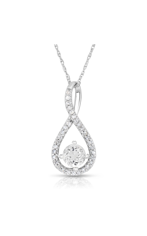 Round White Topaz Pendant Sterling Silver, 1/10 ctw