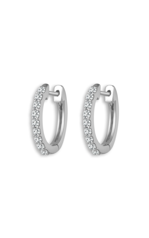 Women's Diamond Hoop Earrings In 14K White Gold