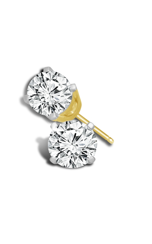 Classic Stud Earrings 1/2 CTW Round Shape in 14K Yellow Gold