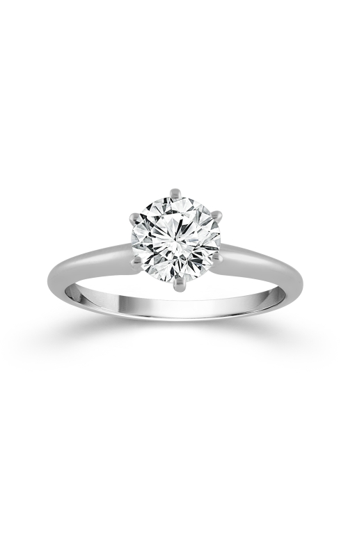 3/4 Round Solitaire Diamond Ring with 6 Prongs in 14K White Gold