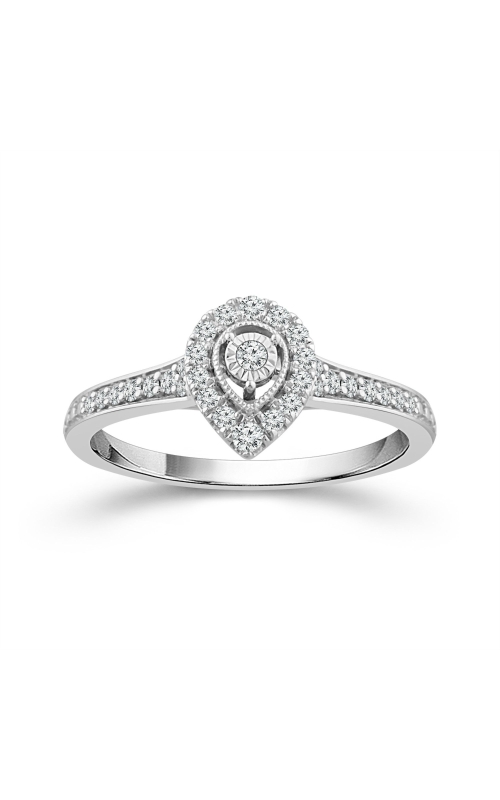 10k White Gold Diamond Round Halo Cluster Promise Engagement Ring