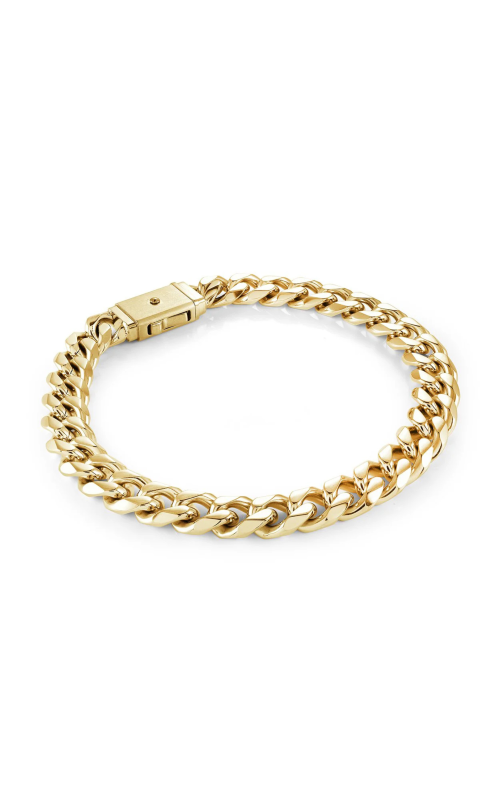 Italgem Men's 8 Curb Bracelet 8mm In Gold Plated Stainless Steel