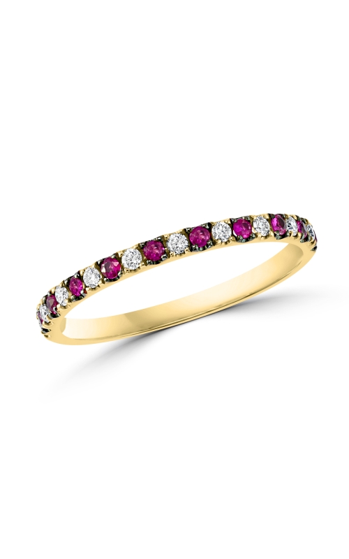 Ruby And Diamond Ring In 14K Yellow Gold