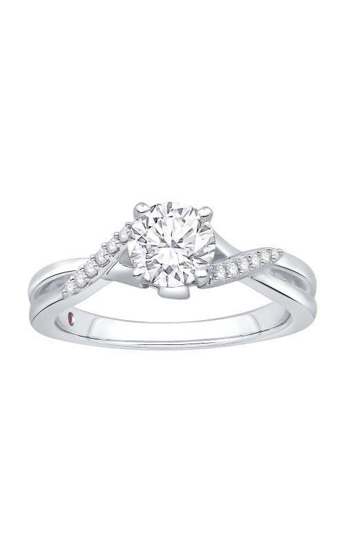 Women's Round Semi-Mount Bypass Engagement Ring In 14K White Gold 1/10CTW