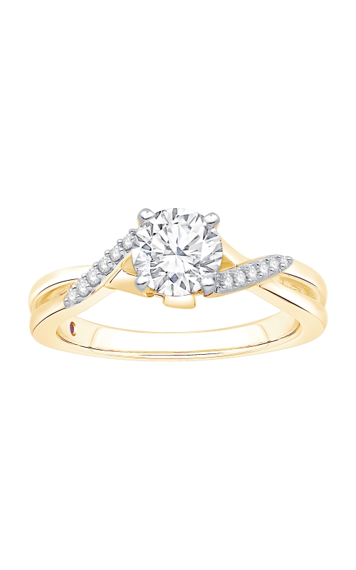 Women's Round Semi-Mount Twist Band In 14K Yellow Gold 1/10CTW