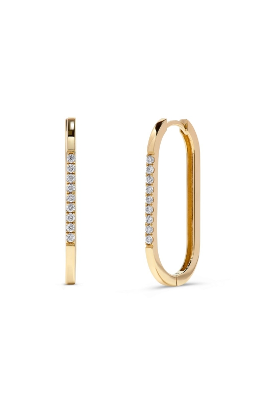 Women's Diamond Hoop Earrings in 14K Yellow Gold Women's Diamond Hoop Earrings in 14K Yellow Gold