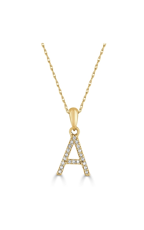 Women's Diamond Initial A Pendant Necklace in 14K Yellow Gold