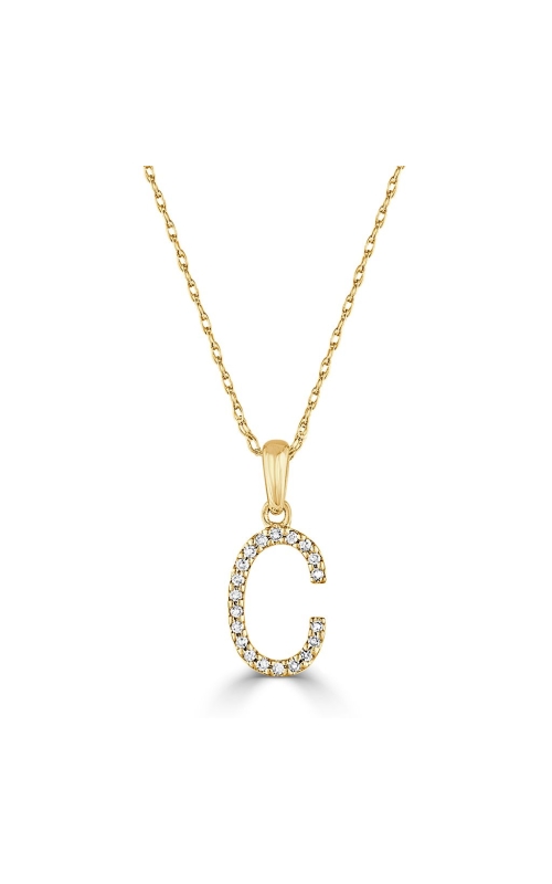 Women's Diamond Initial C Pendant Necklace in 14K Yellow Gold Women's Diamond Initial C Pendant Necklace in 14K Yellow Gold