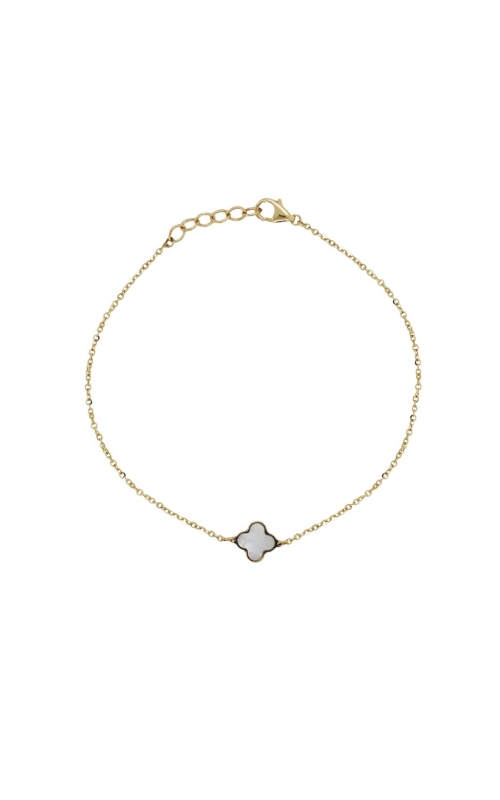 Women's Mini Clover Mother Of Pearl Bracelet on 14K Yellow Gold