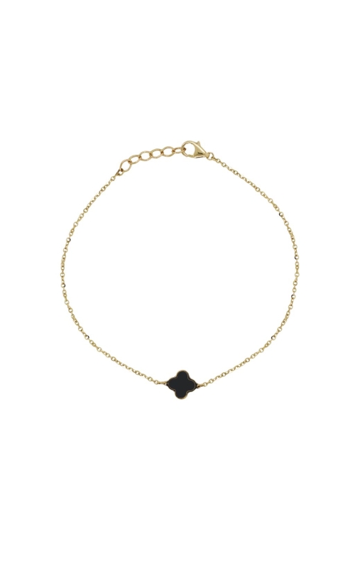 Women's Mini Clover Onyx Bracelet in 14K Yellow Gold Women's Mini Clover Onyx Bracelet in 14K Yellow Gold