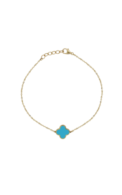 Women's Clover Turquoise Bracelet in 14K Yellow Gold