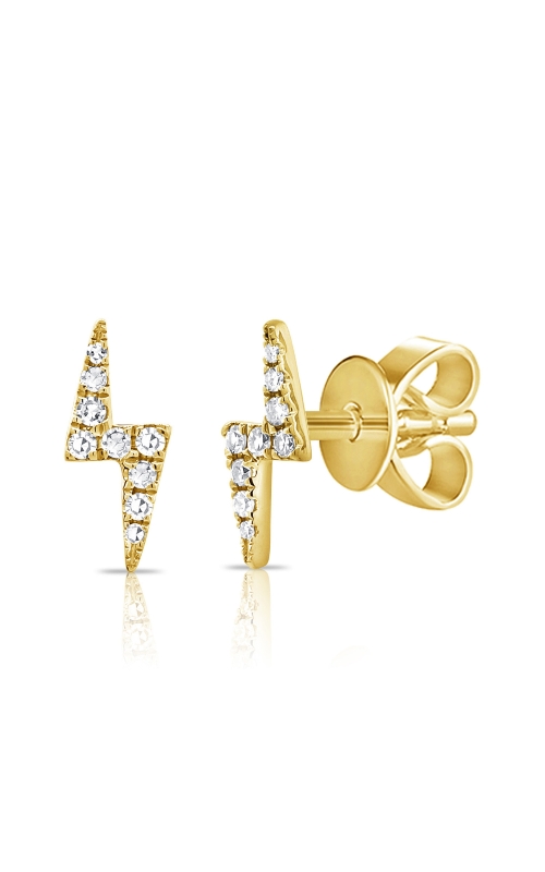 Women's Diamond Lightning Bolt Stud Earrings 1/5 CTW in 14K Yellow Gold