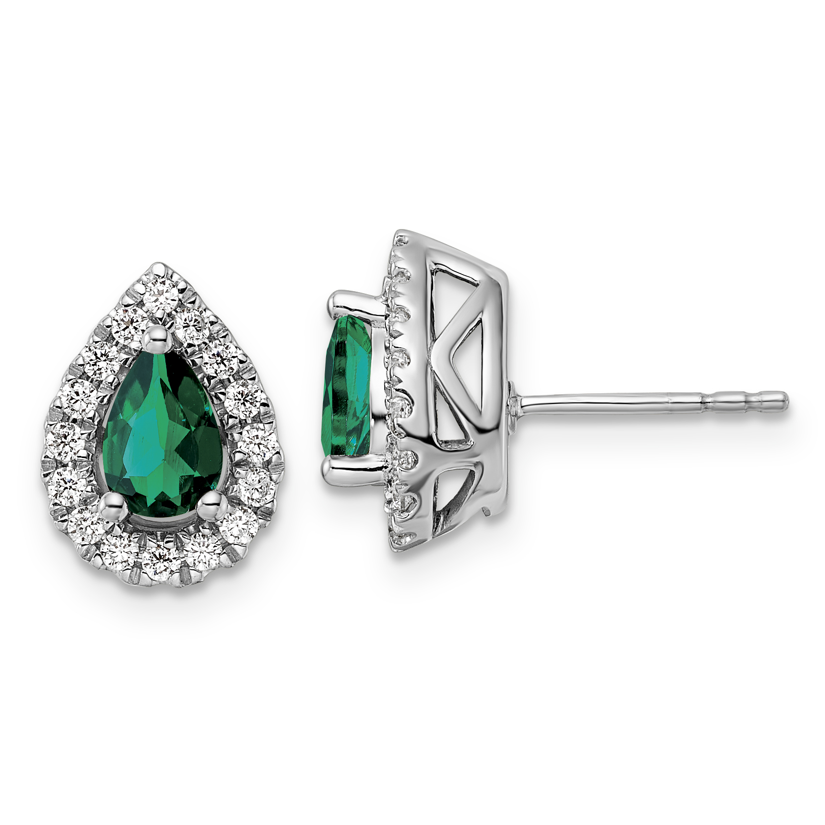 10K Yellow or White Gold Diamond 1/3 CTW Round Cut Halo Earrings