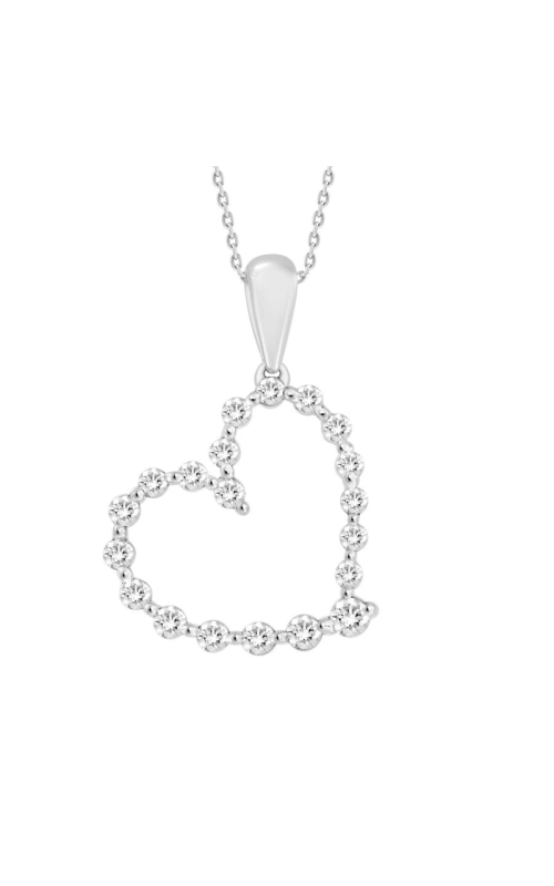 Women's Diamond Heart Pendant Necklace 1/4 CTW in 10K White Gold