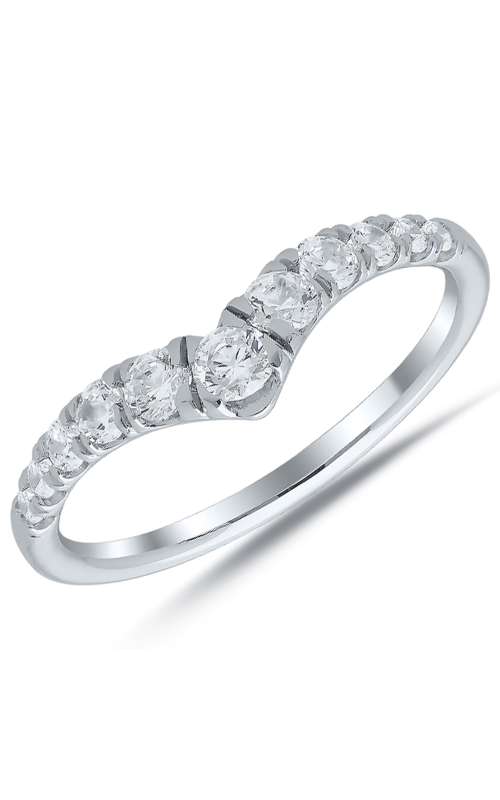 Women's Diamond Chevron Anniversary Band 1/2 CTW in 14K White Gold