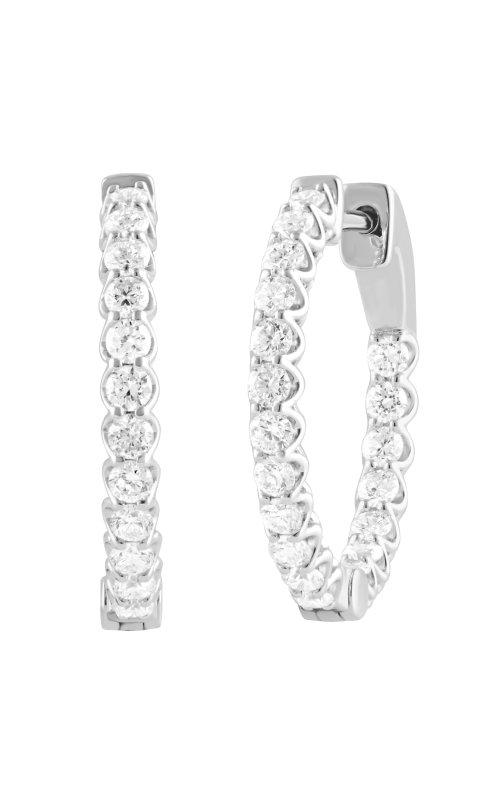 Flashpoint Created Diamond In/Out Hoop Earrings 1 CTW in 14K White Gold