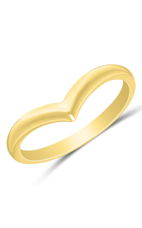 Plain Polished Chevron Band in 10K Yellow Gold