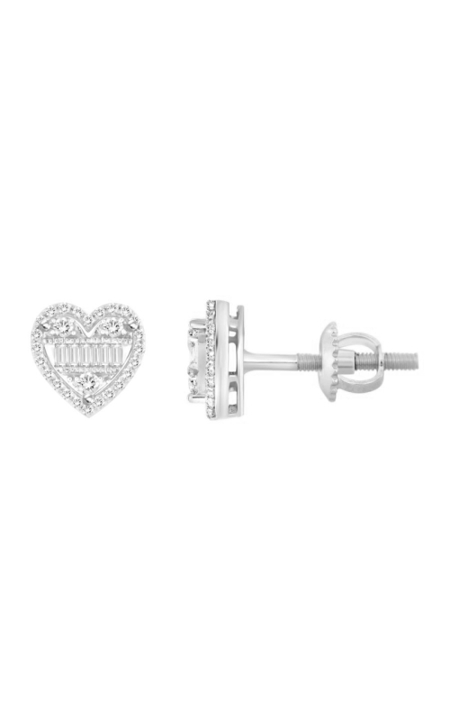 Women's Diamond Heart Stud Earrings 1/4 CTW in 10K White Gold
