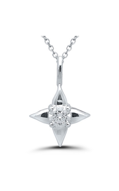 Women's Diamond Star of Hope Pendant Necklace 1/10 CTW in 14K White Gold