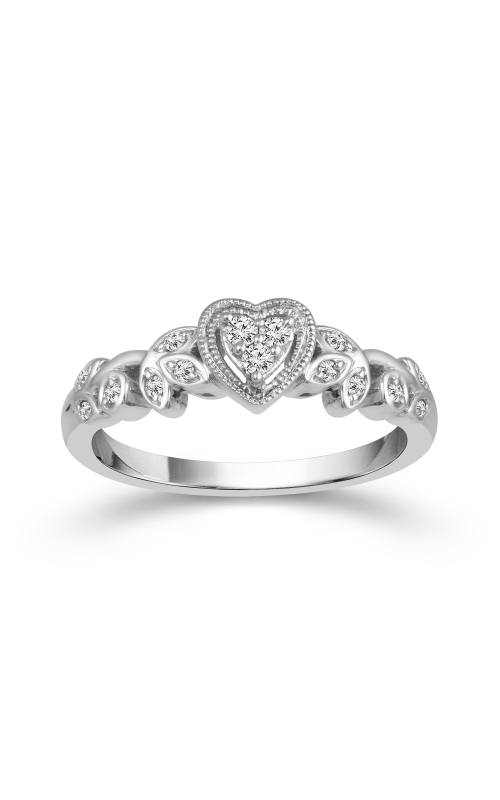 Women's Diamond Ring Miracle Heart 1/8 CTW in Sterling Silver