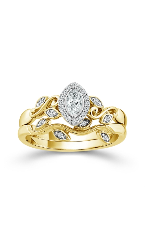 Women's Diamond Engagement Ring Set 1/6 ct Marquise 1/4 CTW in 14K Yellow Gold