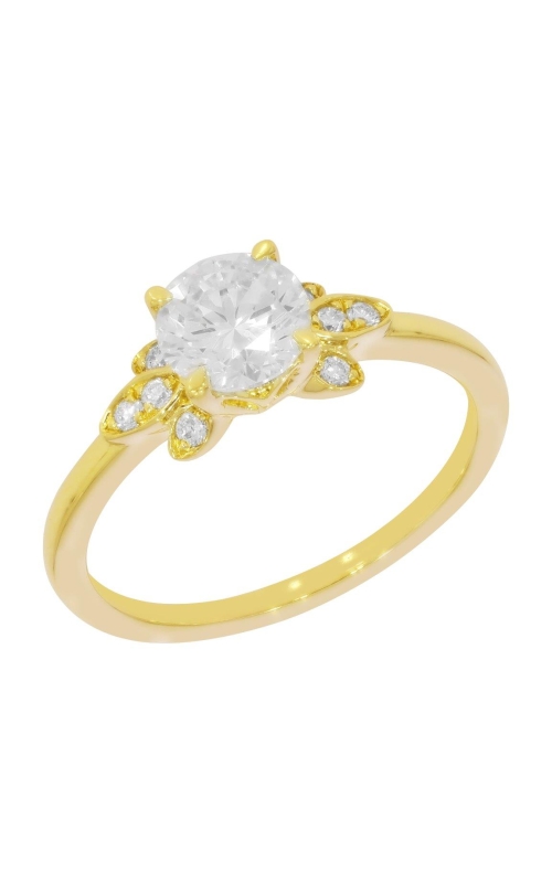 Women's Flashpoint Created Diamond Engagement Ring 7/8 ct Round Center 1 CTW in 14K Yellow Gold