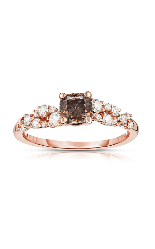 Women's Brown and White Diamond Floral Ring 7/8 CTW in 14K Rose Gold