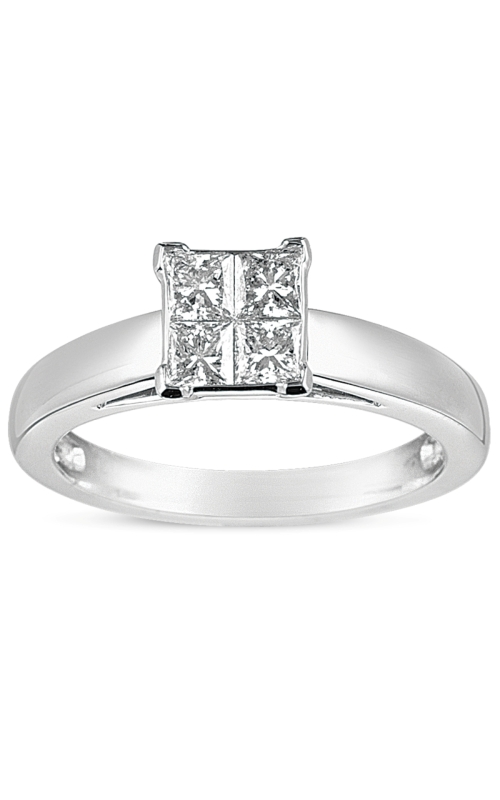 Women's Diamond Quad Center Engagement Ring 1/2 CTW in 14K White Gold