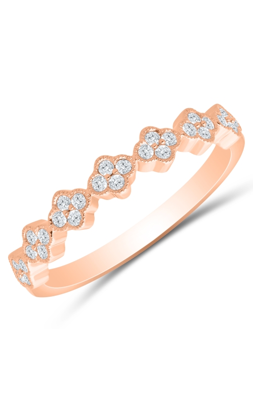 Women's Diamond Clover Ring 1/5 CTW in 10K Rose Gold