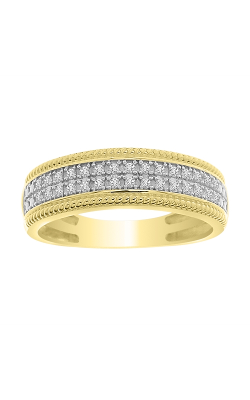 Men's Double Row Diamond Wedding Band 1/5 CTW in 10K Yellow Gold