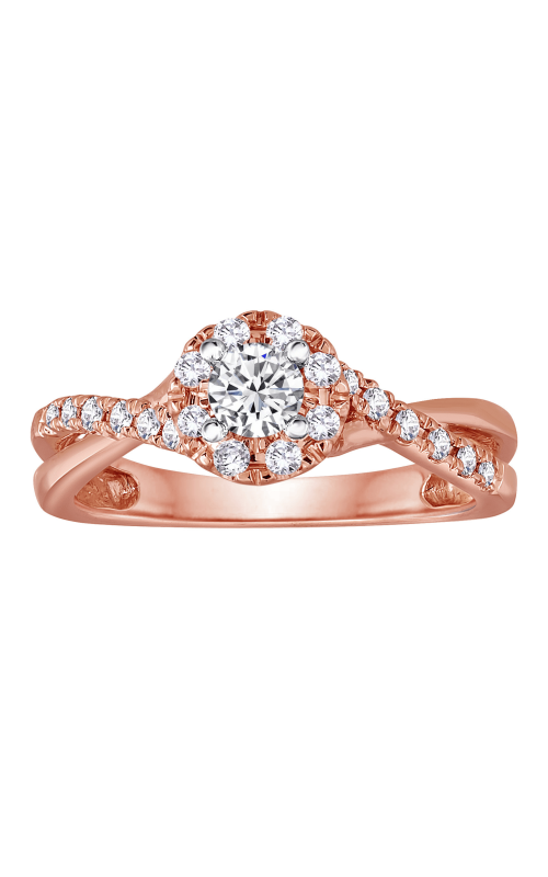 Women's Bliss Bride Halo Twisted Engagement Ring 5/8 CTW in 14K Rose Gold