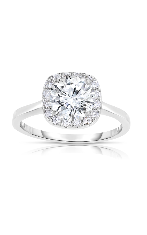 Women's Semi-Mount Cushion Halo Engagement Ring 1/4 CTW in 14K White Gold