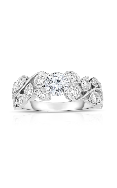 Women's Floral Semi-Mount Engagement Ring 1/2 CTW in 14K White Gold