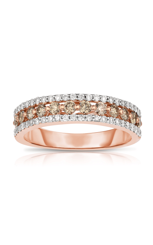 Women's Brown and White Diamond Anniversary Band 3/4 CTW in 14K Rose Gold