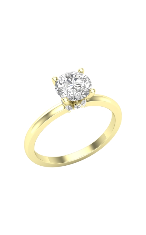 Women's Solitaire Hidden Halo Semi-Mount Engagement Ring 1/10 CTW in 14K Yellow Gold