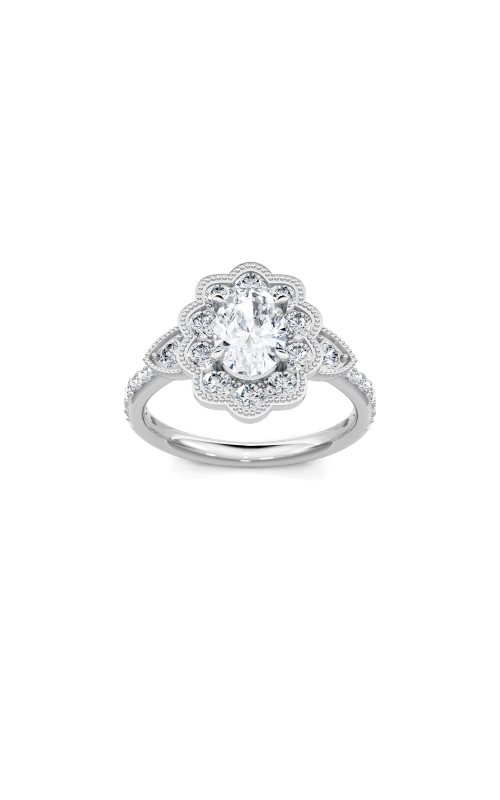 Women's Imagine Bridal Semi-Mount Floral Halo Engagement Ring 5/8 CTW in 14K White Gold