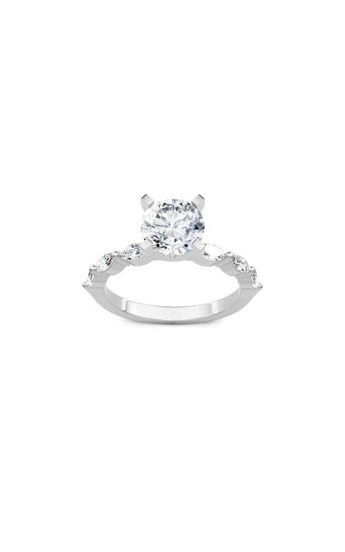 Women's Imagine Bridal Sidestone Semi-Mount Engagement Ring 1/2 CTW in 14K White Gold