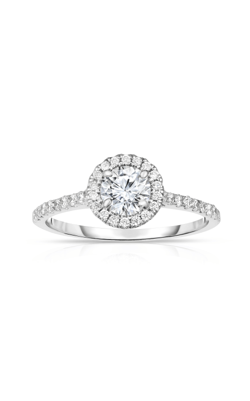 Women's Halo Round Diamond Engagement Ring 3/4 CTW in 14K White Gold