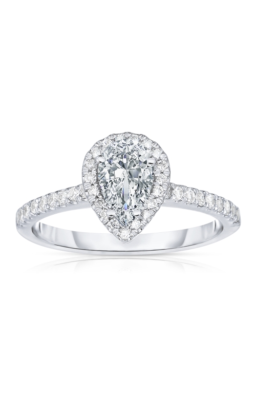 Women's Pear Halo Diamond Engagement Ring 3/4 CTW in 14K White Gold
