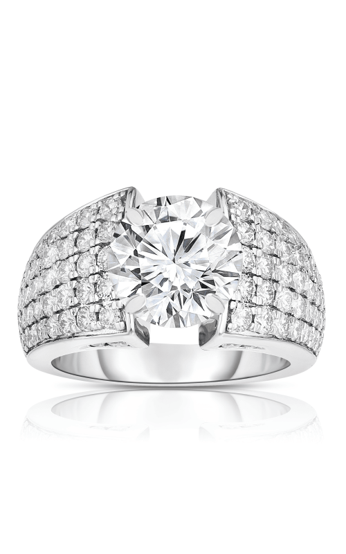 Women's Diamond Semi-Mount Sidestone Engagement Ring 1 1/2 CTW in 14K White Gold