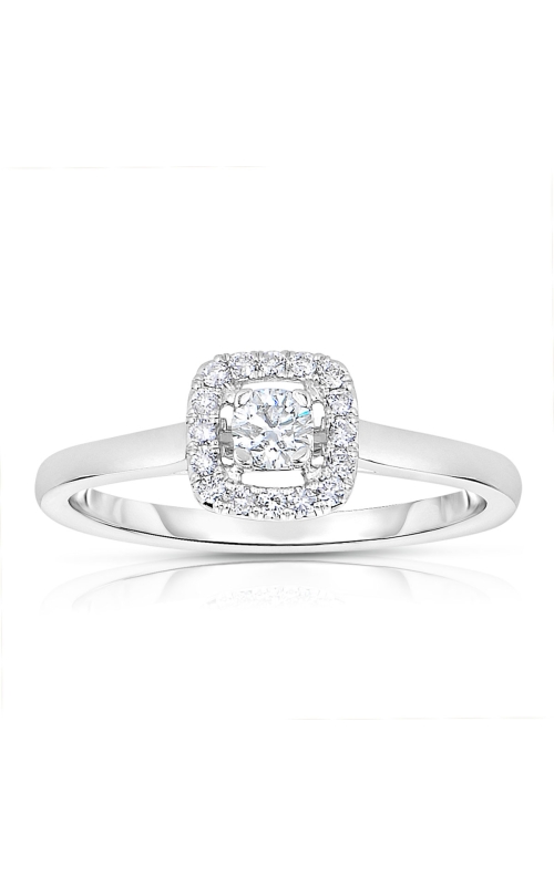 Women's Diamond Halo Engagement Ring 3/8 CTW in 14K White Gold