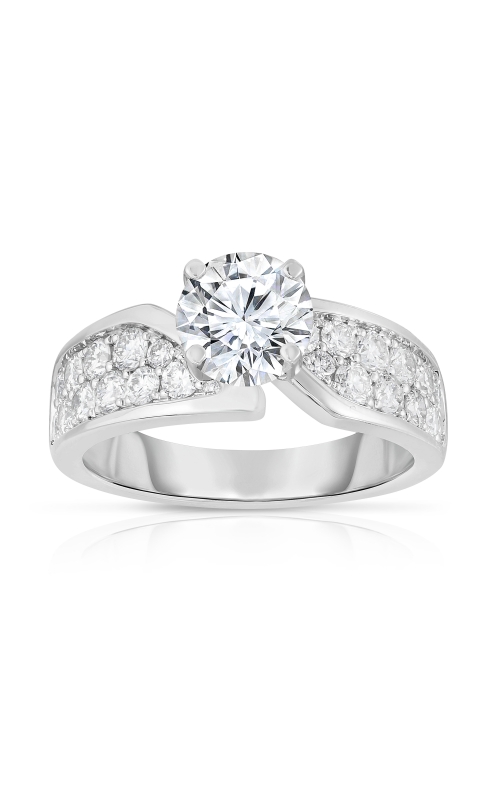 Women's Double Row Semi-Mount Engagement Ring 3/4 CTW in 14K White Gold