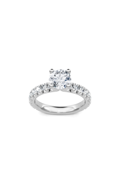 Women's Imagine Bridal Semi-Mount Sidestone Engagement Ring 3/4 CTW in 14K White Gold