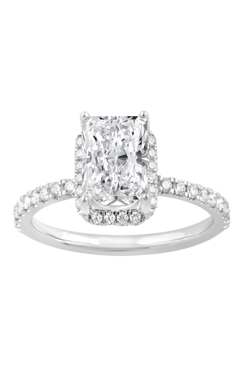 Flashpoint Created Diamond Radiant Halo Engagement Ring 2 1/2 CTW in 14K White Gold