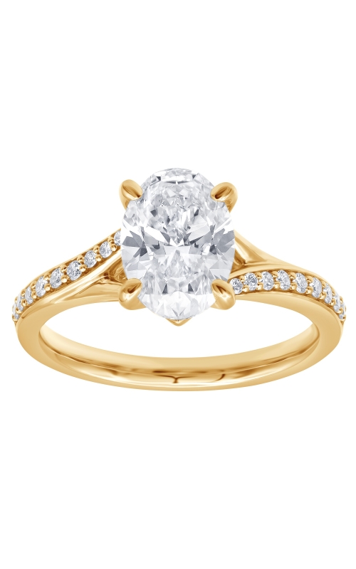 Flashpoint Created Diamond Oval Bypass Engagement Ring 2 1/8 CTW in 14K Yellow Gold